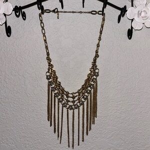 Gold chain collar necklace